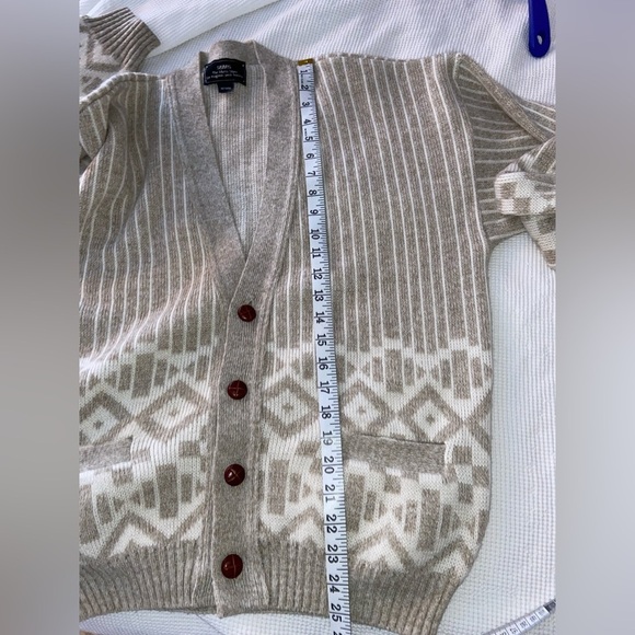 Mens VINTAGE Sears oatmeal and cream buttoned knitted cardigan size‎ Medium - Picture 7 of 12